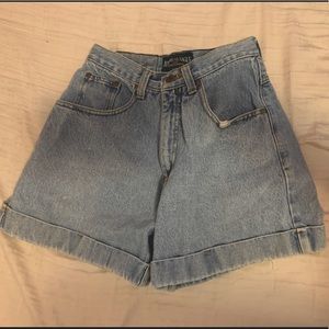 Hi-rise Vintage Paper Bag Denim Shorts